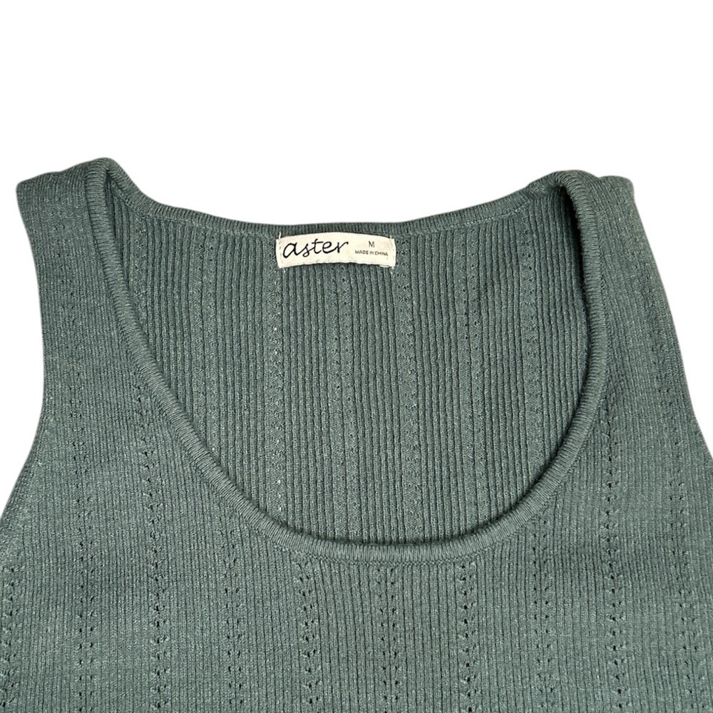 Women’s Astr Green Knit Tank Top - Picture 2 of 6